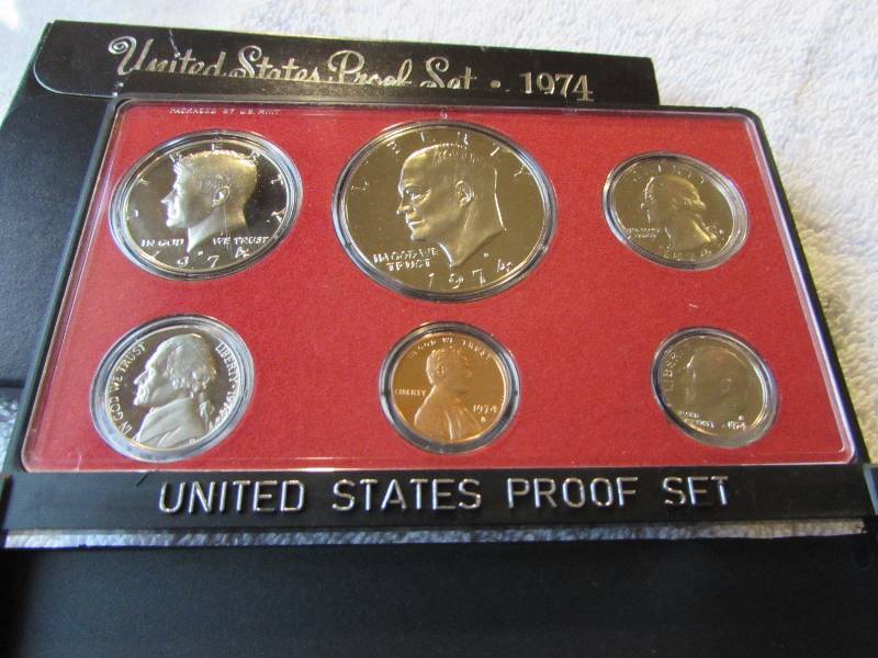 1974 US MINT PROOF SET, 6 COINS, S MINT