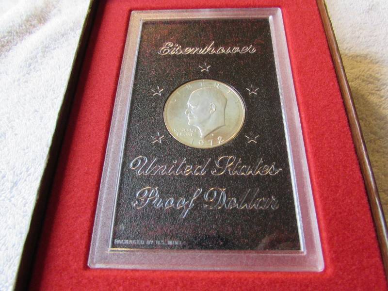 1972 S US MINT EISENHOWER PROOF DOLLAR, 40% SILVER