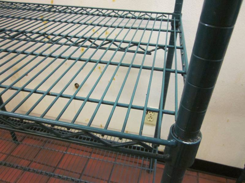 lot 244 image: Green Storage Shelf Unit