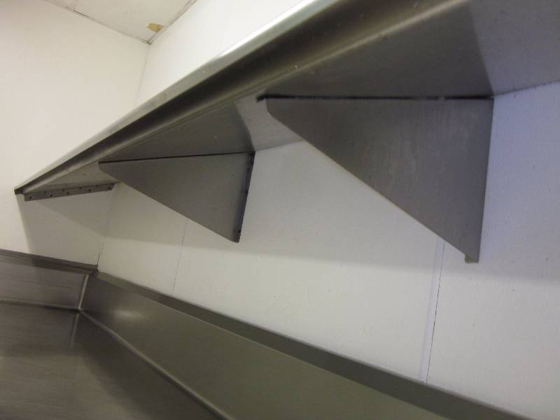 lot 7 image: Stainless Steel Wall Shelf for Dishwashing Room