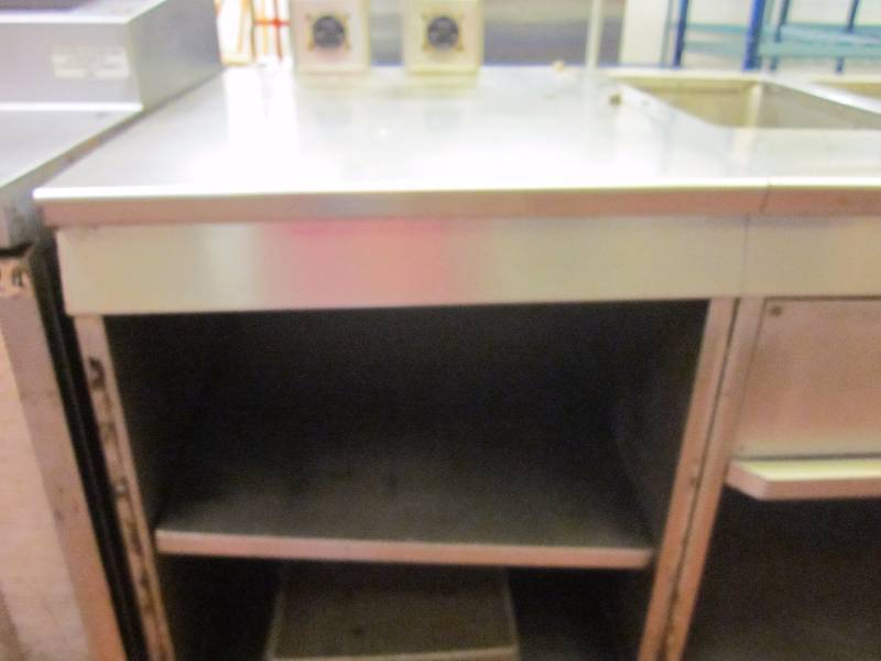 lot 14 image: Line Shelf, with steam table & Refrigerator