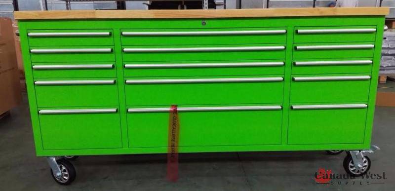NEW GREEN 72 IN 15 DRAWER TOOL BENCH 7215GRN