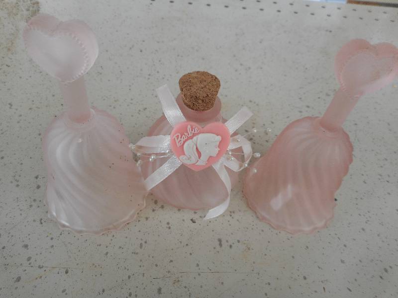 2 COLLECTIBLE PINK BELLS 1 PERFUME BOTTLE