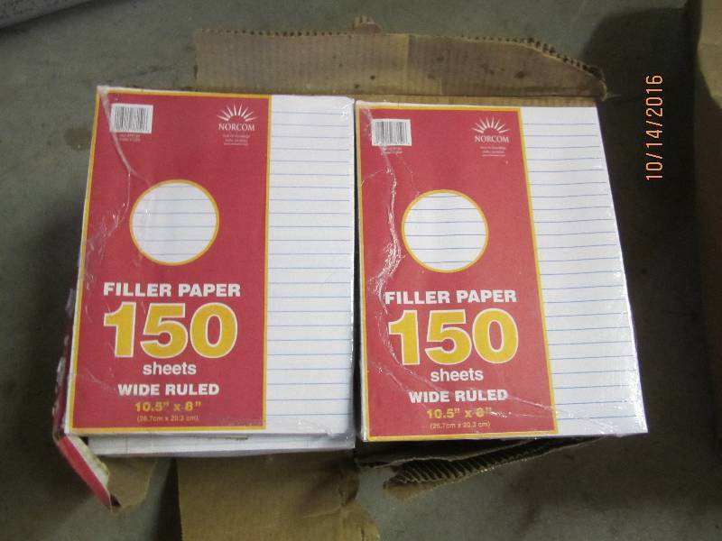 Box of wide lined notebook paper...