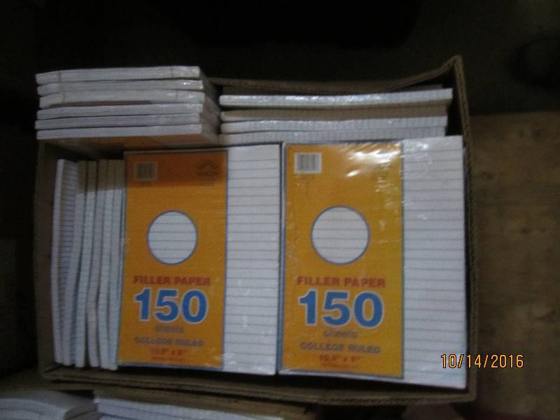 Box of narrow lined notebook paper...