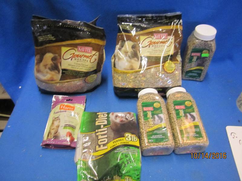 Lot of small pet food, past sell by...
