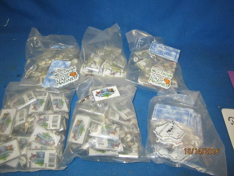 Lot of Wisconsin magnets and key ch...
