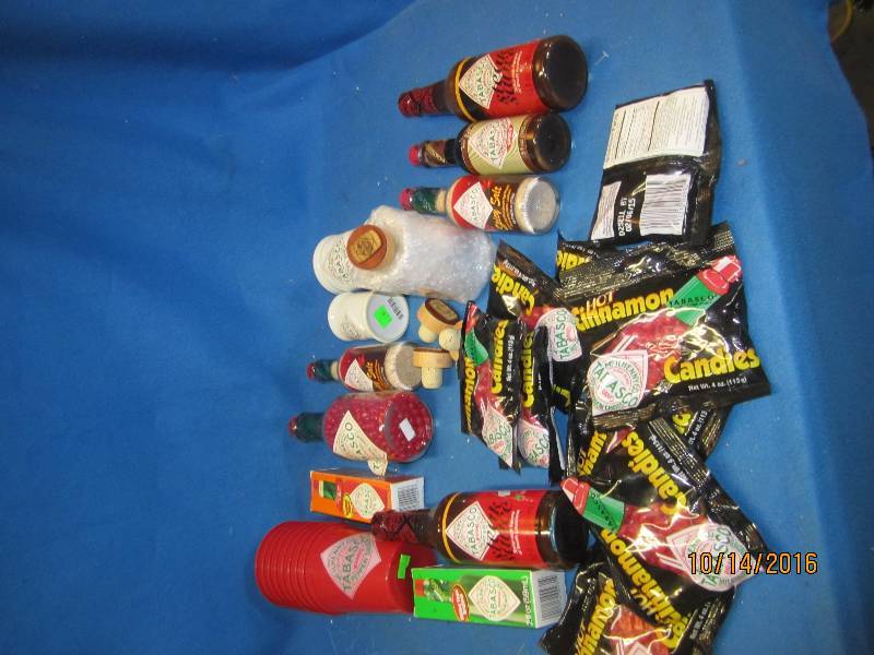 Lot of Tabasco brand producs, sauce...