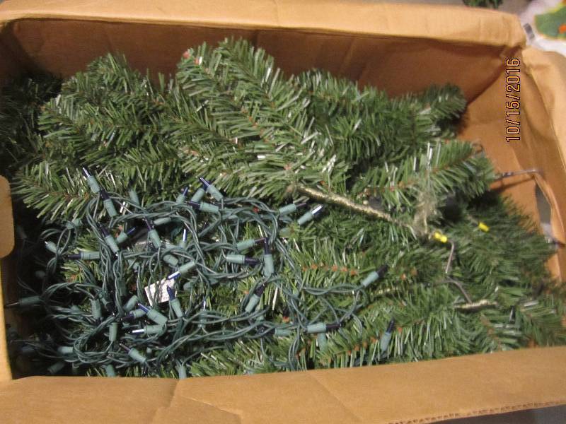 Bin of christmas dcor...