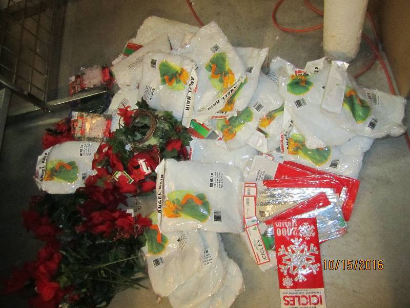Bin of christmas dcor...