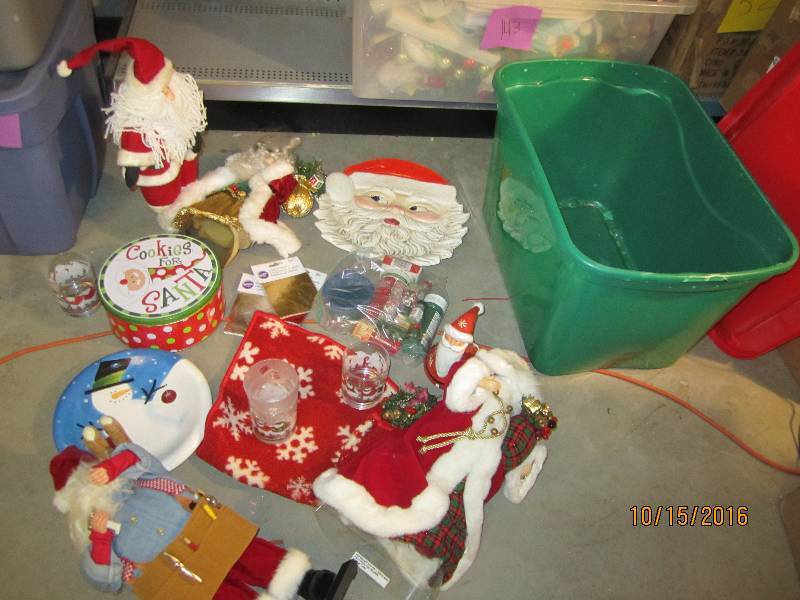 Bin of christmas dcor...
