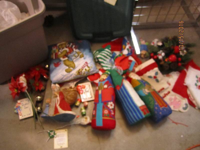 Bin of christmas dcor...