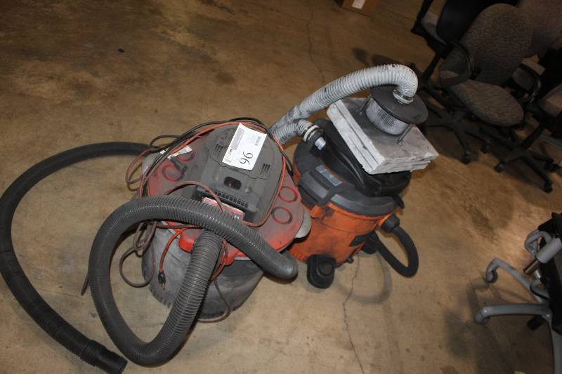 lot 96 image: Shop Vacs (2), RIDGID 2in1 Blower Vac, 6.0 HP and RIDGID Shop Vac