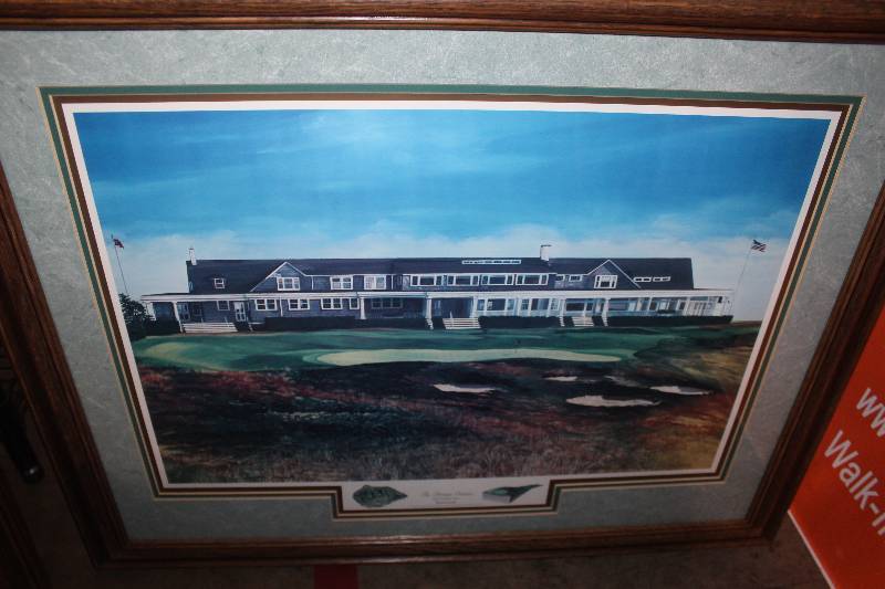 lot 88 image: Framed Print of Golf Course titled, The Dream Course, Hole Number Nine, Shinnecock, 30 x 25