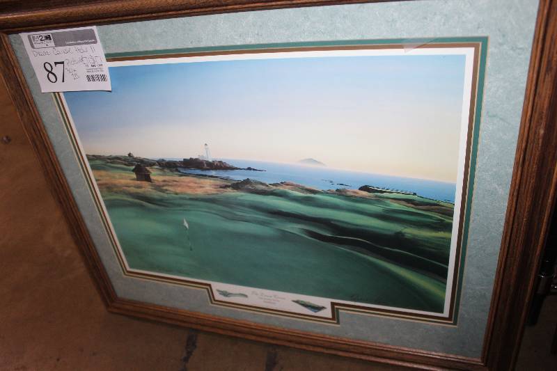 lot 87 image: Framed Print of Golf Course titled, The Dream Course, Hole Number Eleven, Turnberry, 30 x 25, includes Certificate of Authenticity