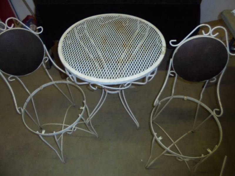 Metal Bistro Set, No Cushions