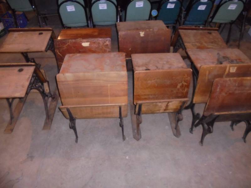 Lot - Vintage School Desks