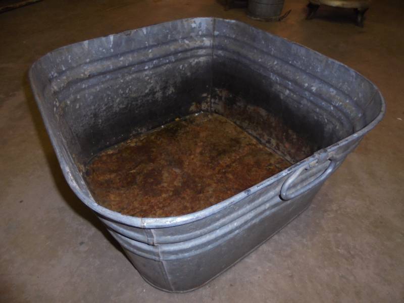 Square Galvanized Tub, 22x22x12