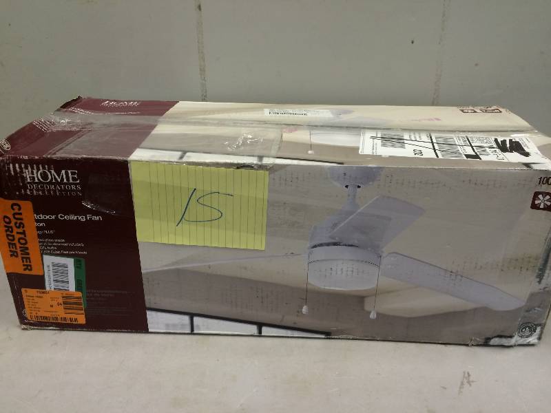 lot 15 image: Home Decorators Collection Carrington 60 in. White Ceiling Fan  in Original Box never been used Stock and actual photos used to display item