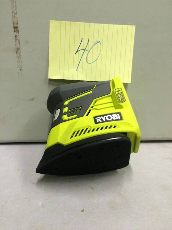 lot 40 image: Ryobi ONE 18-Volt Corner Cat Finish Sander in Original Box never been used