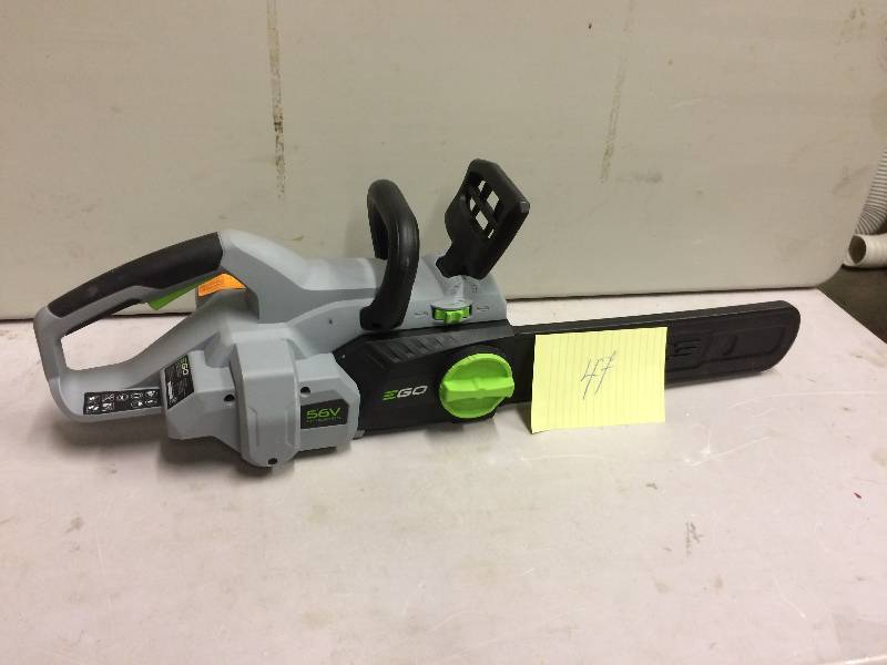 lot 47 image: Ego 14 in. 56-Volt Lithium-Ion Cordless Chain Saw Tool ONLYin like New working conditions Stock and actual photos used to display item