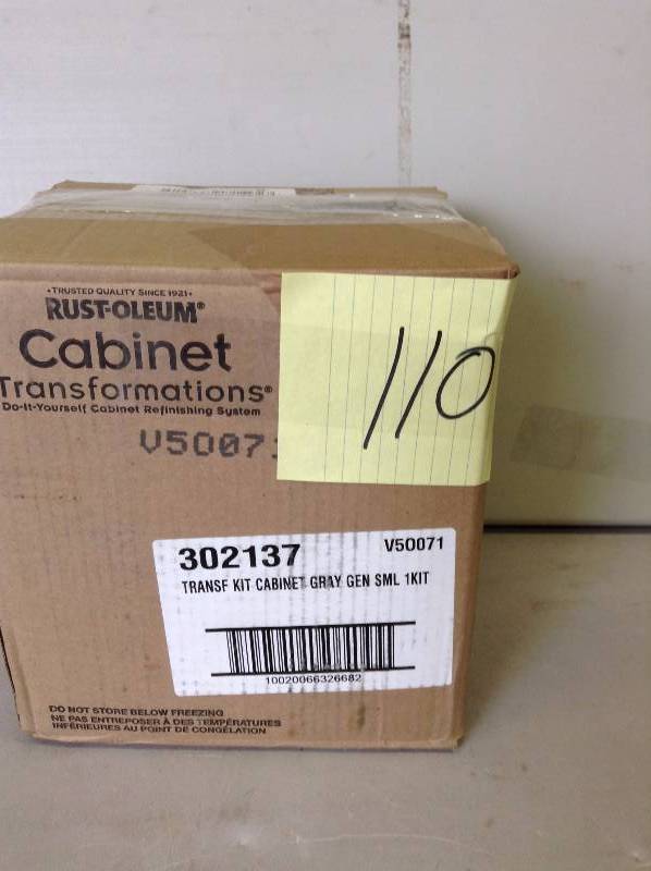 lot 110 image: RustOleum Gray Cabinet Small Kit 1 qt. Gray Never used