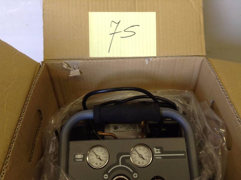 lot 75 image: Senco 1 gal. 12 HP Portable Pancake Electric Air Compressor Never used