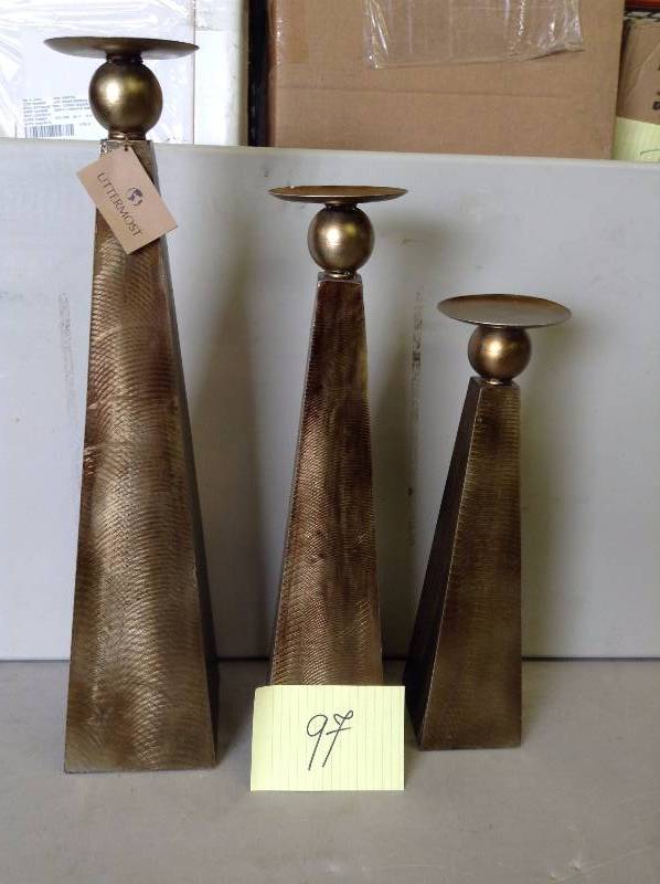 lot 97 image: Home Decor Uttermost 19652 Cesano Set of 3 Candle Holders