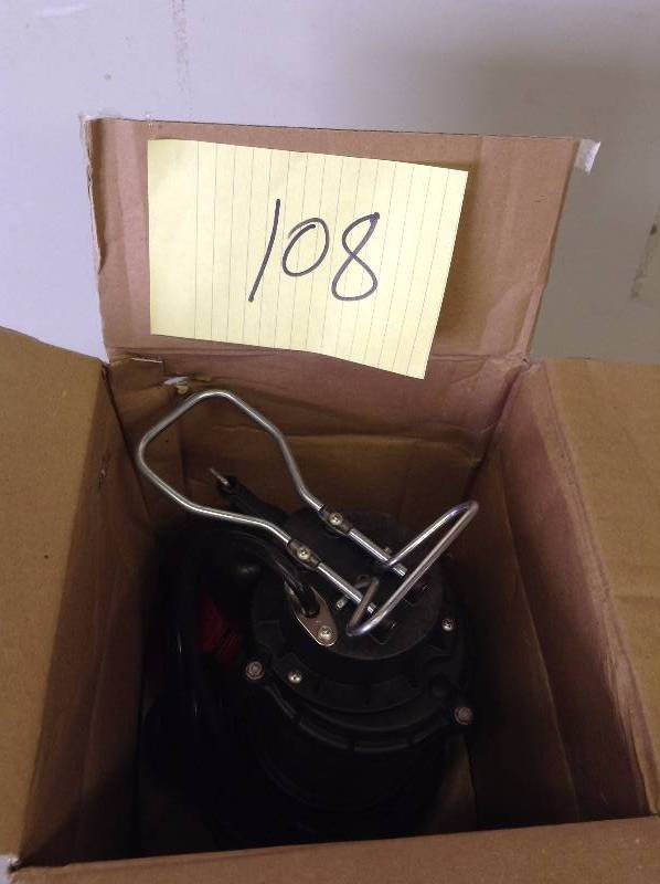 lot 108 image: Wayne 34 HP Submersible Sump Pump like new actual and stock photos usedto display item