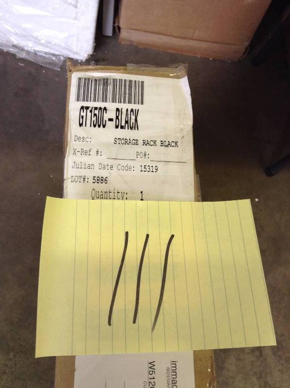 lot 111 image: Long-Handle Tool Storage Rack, Black new