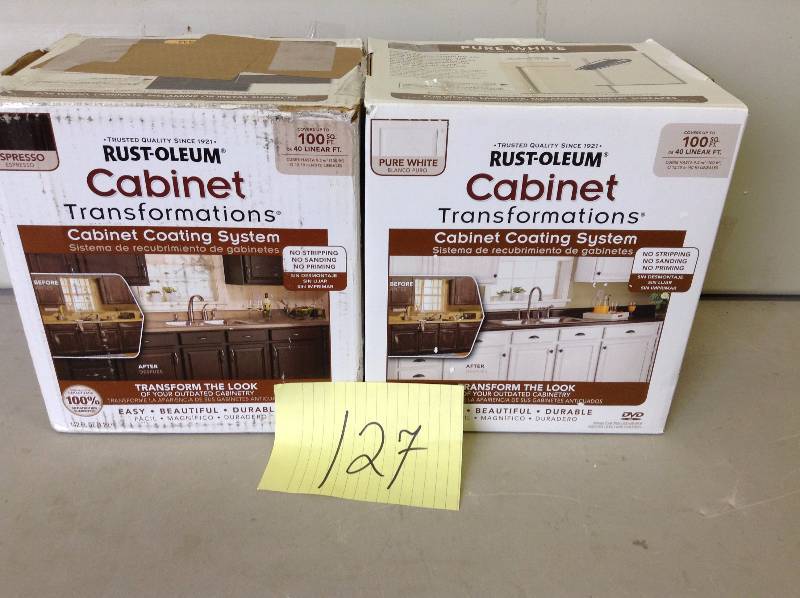 lot 127 image: Lot of 2 Rust-oleum Transformation Cabinets Espresso color Never used