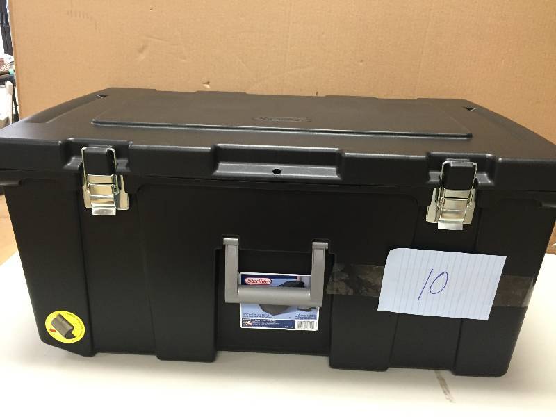 lot 10 image: Sterilite Footlocker Black Never used
