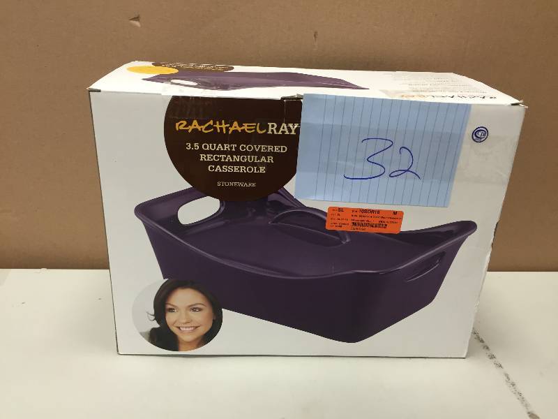 lot 32 image: Rachel Ray 3.5 Quart Rectangular Casserole never used