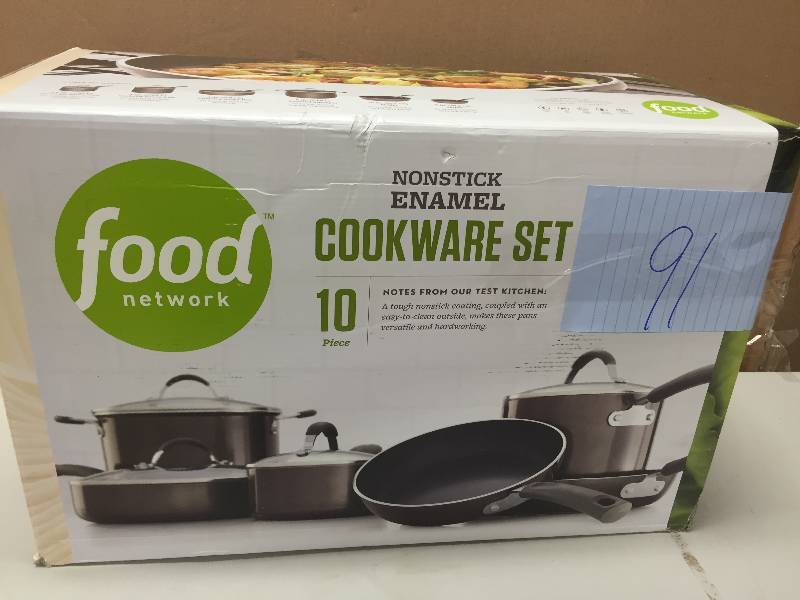 lot 91 image: Food Network Cookware Set 10 pcs Stock and actual photos used to display item