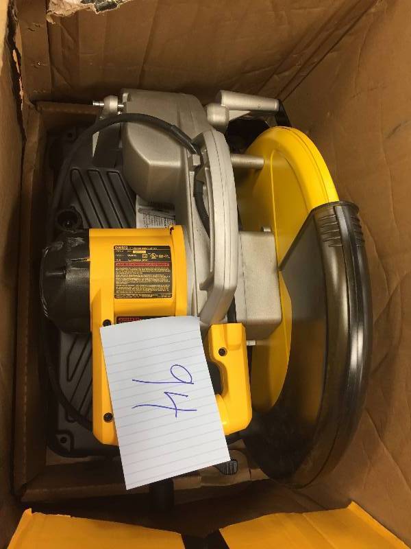 lot 94 image: Dewalt 15 Amp 14 in. (355mm) Multi-Cutter Saw DW872 never used Stock and actual photos used to display item