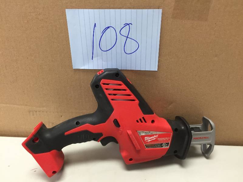 lot 108 image: Milwaukee Hackzall M18 Cordless One Handed Recip Saw in Like New Condition
