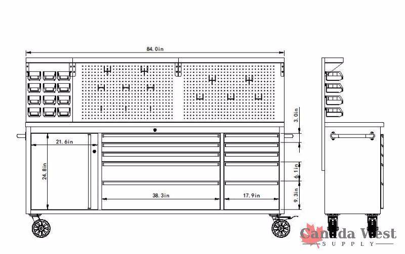 NEW STAINLESS 84 INCH TOOL BENCH LED SKU#8411SLED