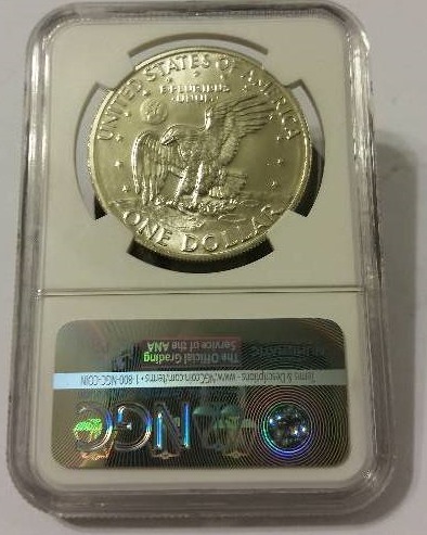 NGC Certified 1972-S (San Francisco Mint) Eisenhower Silver Dollar in Mint State 66 (MS66) Condition
