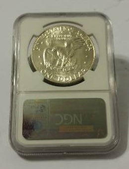 NGC Certified 1974-S (San Francisco Mint) Eisenhower Silver Dollar in Mint State 66 (MS66) Condition