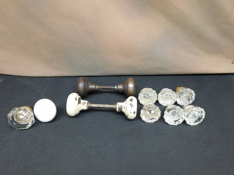 lot of vintage doorknobs