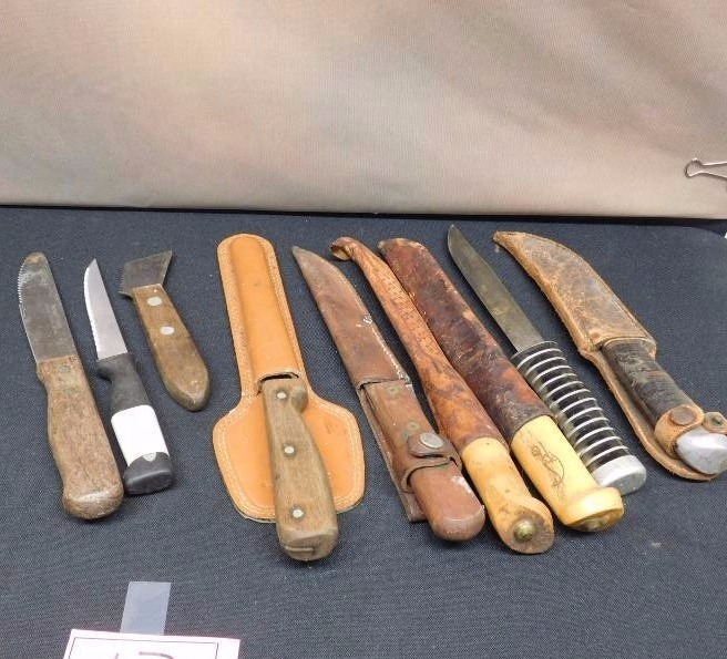 lot of vintage knives many filet knives