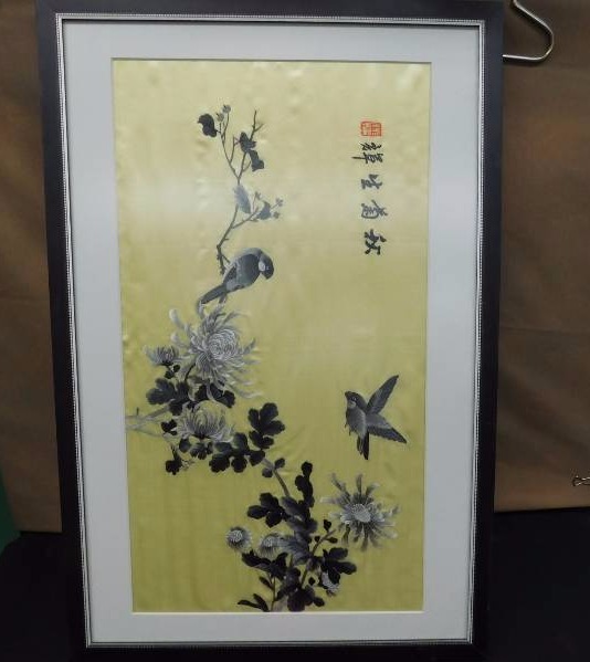 Japanese Hand sewn embroidered artwork