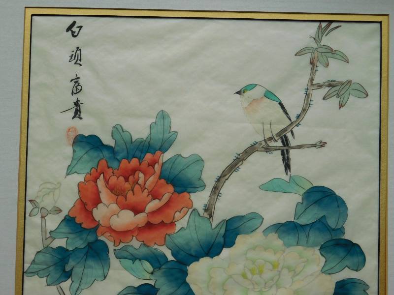 vintage asian floral art