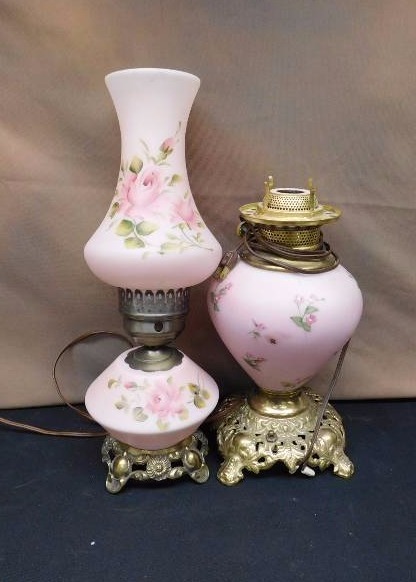 Vintage lamp parts and pieces of two lamps