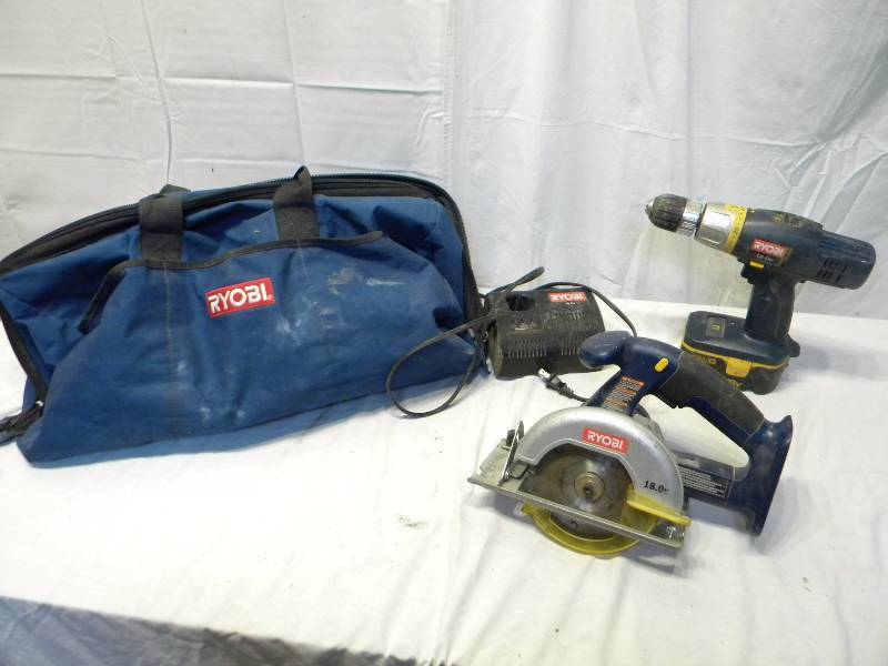lot 16 image: Ryobi Saw and Drill Lot