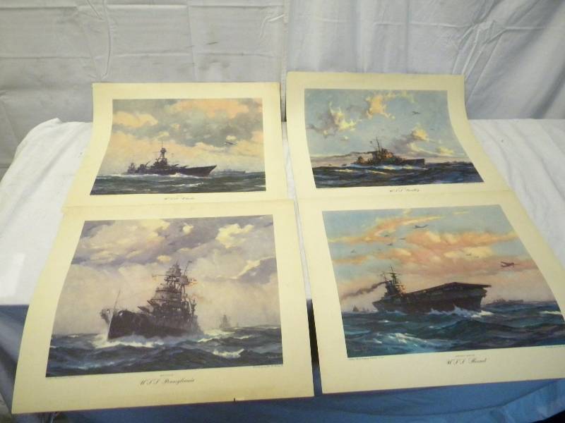 lot 54 image: WW2 Naval Fleet Ship Art
