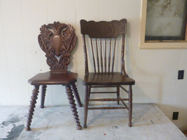 lot 66 image: 2 Ornate Wooden Chairs