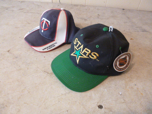 lot 135 image: Minnesota Twins and Minnesota North Stars Baseball Caps
