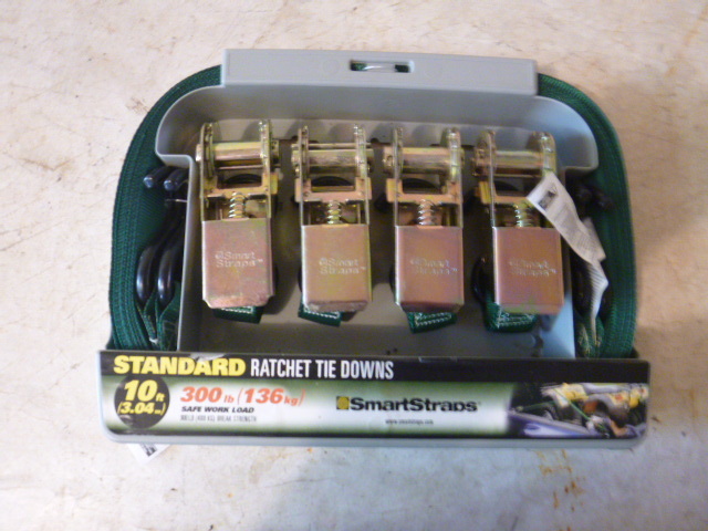 lot 157 image: SmartStraps 4 Pack Standard Ratchet Tie Downs