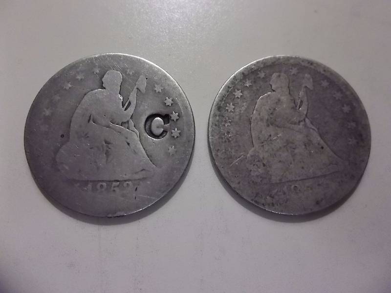 1853,1855 Seated Liberty Quarters